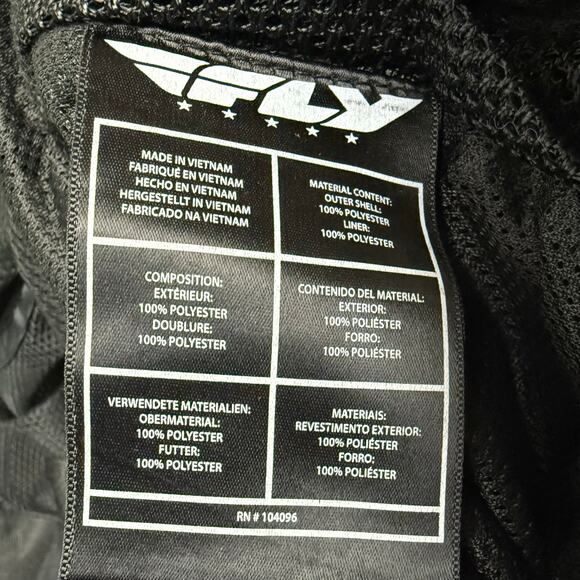 Fly Racing Fly Street Flux Air Black Mesh Padded Armor Zip Up Motorcycle Jacket - Picture 6 of 6